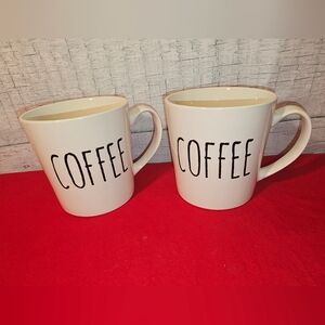 Rae Dunn Inspired White Coffee Mug Set By PMI